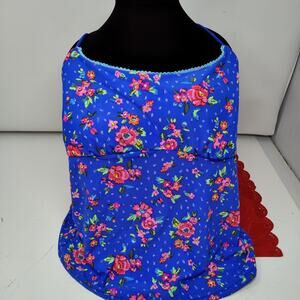 Vera Bradley Wildflower Tankini Swim Top Blue Floral Size M Reversible